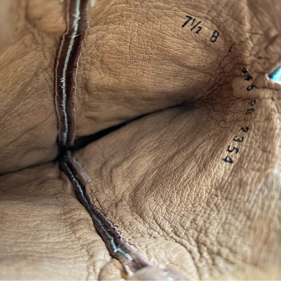 Ferrini Leather Western Boots Turquoise Brown Pointed Toe Studded – Women’s 7.5 - Picture 13 of 14